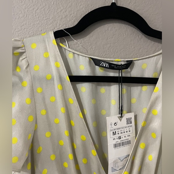 NWT ZARA Polka Dot Satin Dress - Picture 10 of 12